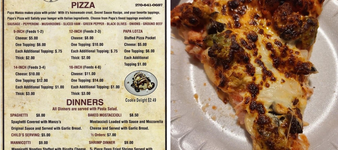 Papa Manzo's II Menu